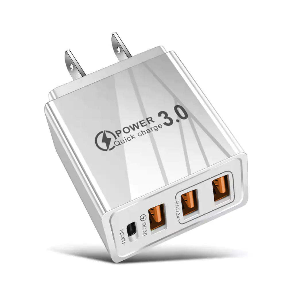 3USB+PD Type-C Mobile Phone Charger for Travel