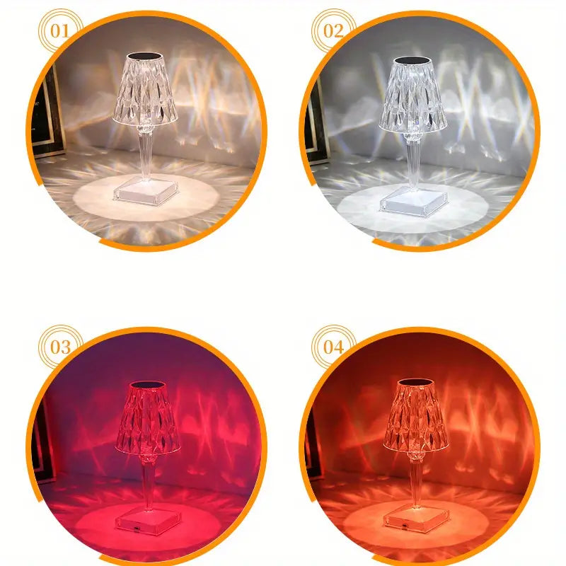 16 Color RGB Touch Control Crystal Night Light Lamp