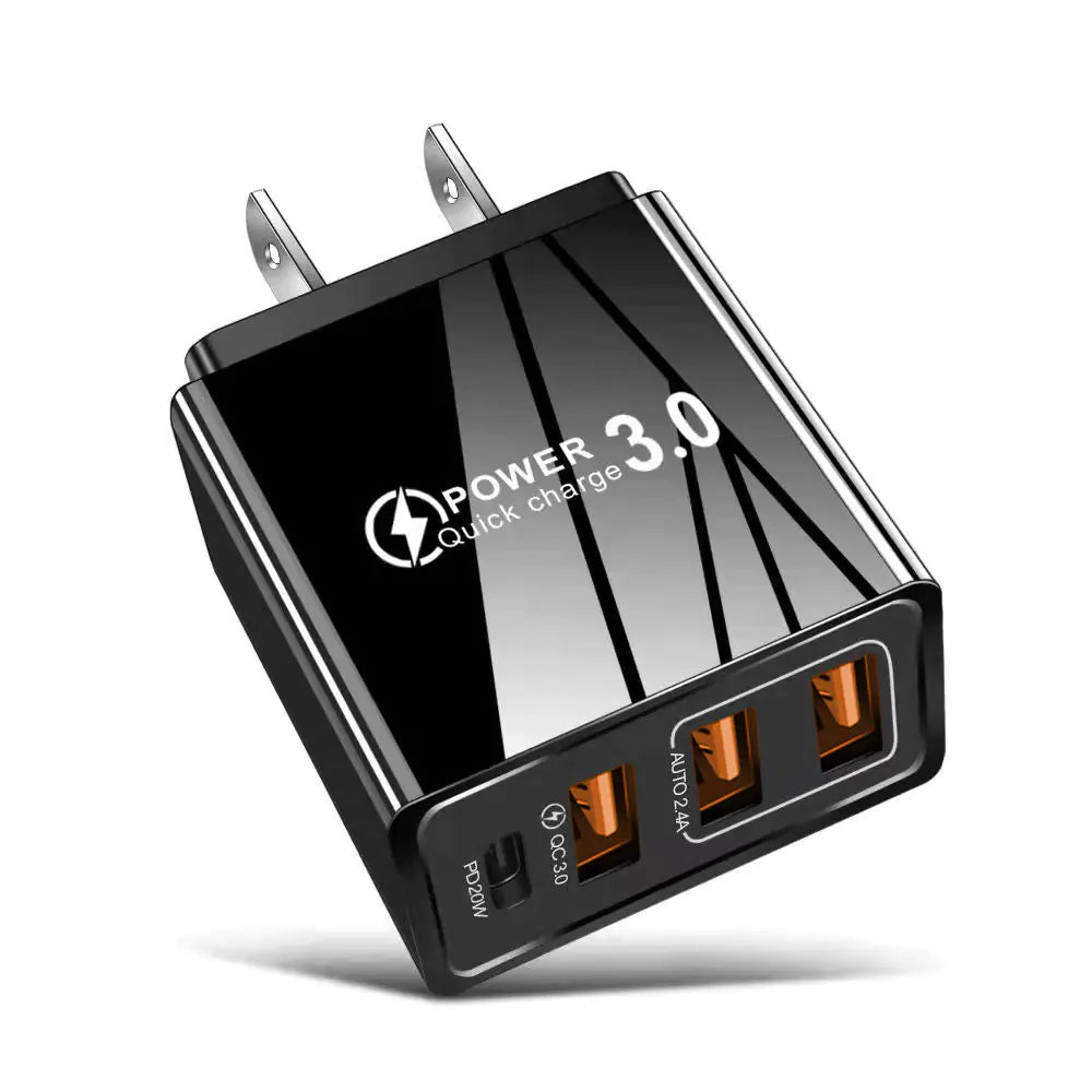 3USB+PD Type-C Mobile Phone Charger for Travel