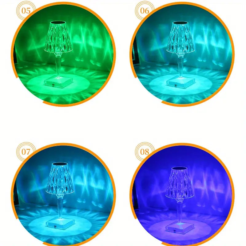 16 Color RGB Touch Control Crystal Night Light Lamp